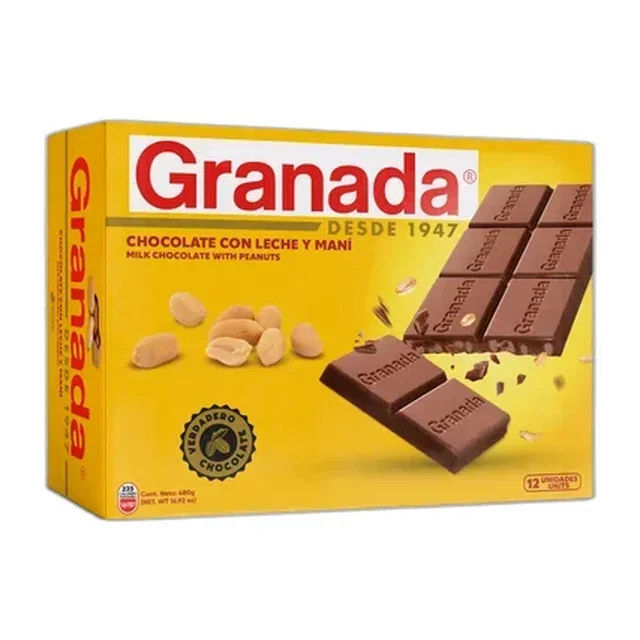 Tableta de Chocolate con Maní 12 unidades