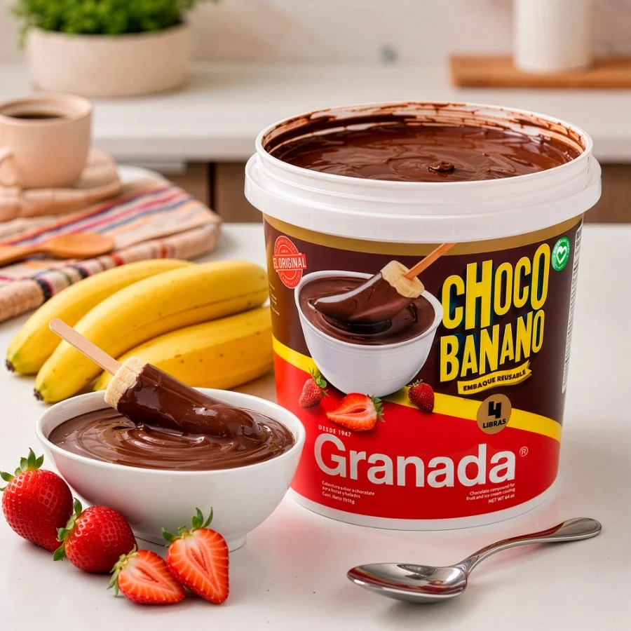 Chocobanano Granada con bananos y fresas